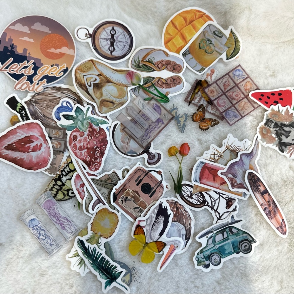 52 Sticker lot Tropical Beach Travel Large Stickers